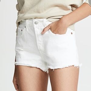 Levi’s 501 White High-Rise Denim Shorts